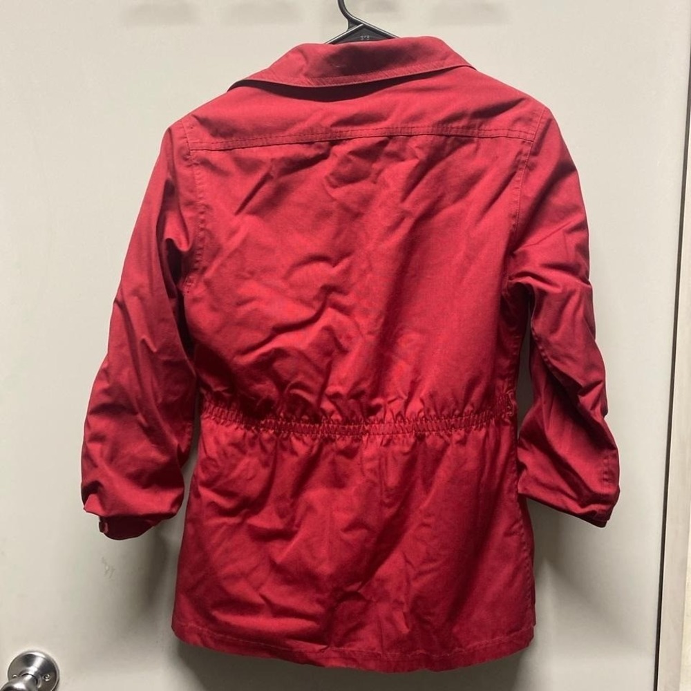 London Fog Utility Jacket Womens Vintage Faux Fur Lined Red 5/6 Excellent - Picture 2 of 3